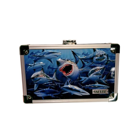 VAULTZ 3D Sharks Lenticular Pencil Box Case - Missing Key - Picture 1 of 4